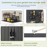 Patiowell 8 x 10 FT Resin Outdoor Storage Shed with Floor, Plastic Shed with Window and Lockable Door for Garden, Backyard, Tool Storage Use, Easy to Install in Beige (Kick-it Shed) Patiowell