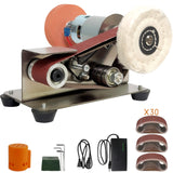 Blissthrill Mini Belt Sander, Electric Spindle Sander, 15° belt sander for knife making, 7 Adjustable Speed Knife Polishing Kit, Power Belt Sanders for Metal Working, DIY (6.5 Inch Mini Belt Sander) Blissthrill