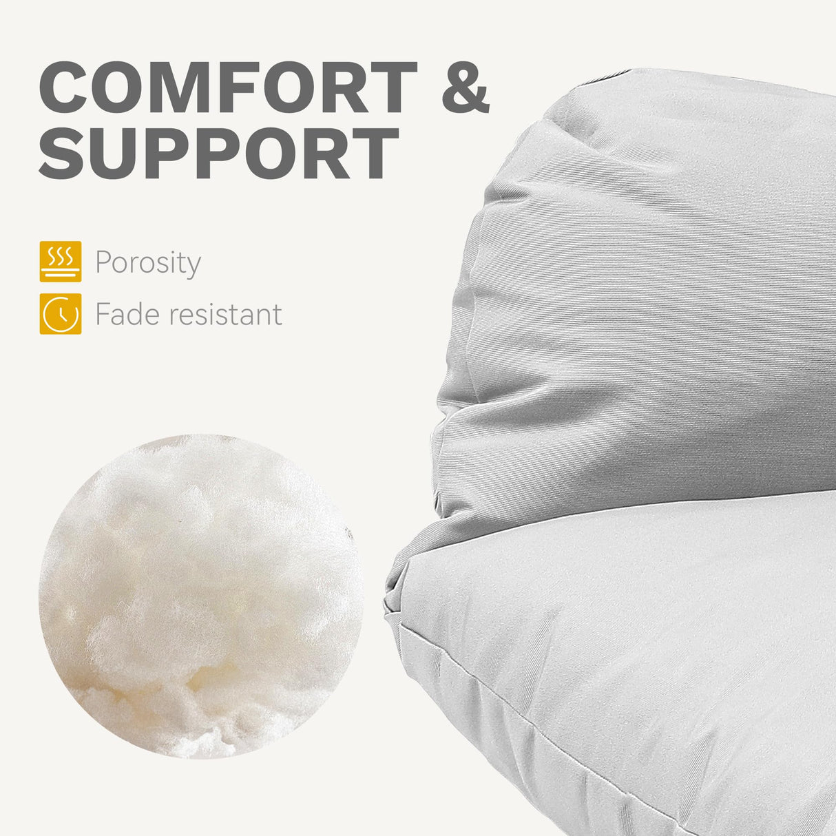 DWVO Egg Chair Patio Rattan Chair with Stand Anti-Slip All-Weather Poratble Adjustable Chair Feet Wicker Egg Lounger Chair for Indoor Outdoor 330LBS (Grey) DWVO