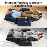 MCombo Large Triple Motor Power Lift Recliner Chair with Massage and Dual Heating, Adjustable Headrest for Tall Elderly People, Fabric 7634 (Navy Blue, Large) MCombo