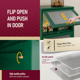 GAIOUS 5-Tier Kitchen Pantry Cabinet, Display Storage Cabinet with 4 Flip-up Acrylic Glass Doors and 1 Drawer, Green Freestanding Bakers Rack to Storage Small Microwave Spice Seasoning Bowl Cup Books GAIOUS