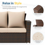 Wisteria Lane All Weather Wicker Patio Couch, 3 Seats Patio Sofa with Thick Cushions, Outdoor Furniture Couch with High Back, Outdoor Patio Sofa for Garden, Backyard, Porch, Beige Wisteria Lane