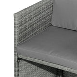 Outsunny 9-Piece PE Rattan Patio Furniture Set, Outdoor Wicker Patio Dining Set, Cushions, 4 Armchairs, 2 Easy-Store Ottoman Footrests, 1 Tempered Glass Center Coffee Table, Dark Gray Outsunny