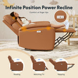 FLEXISPOT X3 Power Recliner Chair, Adjustable Electric Recliner with USB Port, Thick Cushion & Padded Back, Comfortable Faux Leather Chair for Adults, Living Room, Nursery, Home Theater (Saddle Brown) FLEXISPOT