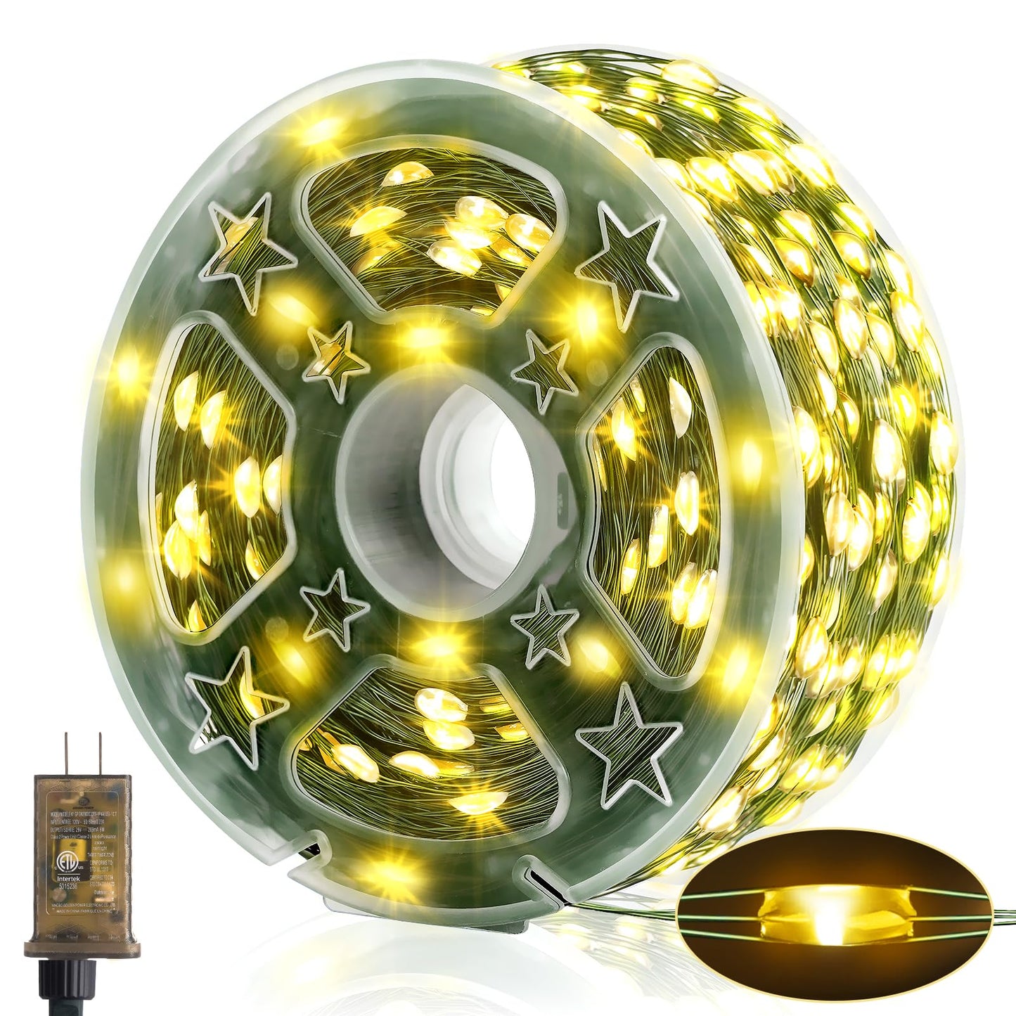 Heceltt 328 FT 1000 LED Christmas Lights Outdoor,Green Wire Outdoor Fairy Lights Plug in Waterproof 8 Modes and Timer Memory Function for Xmas Wedding Party Holiday Patio Garden Decor(Warm White)