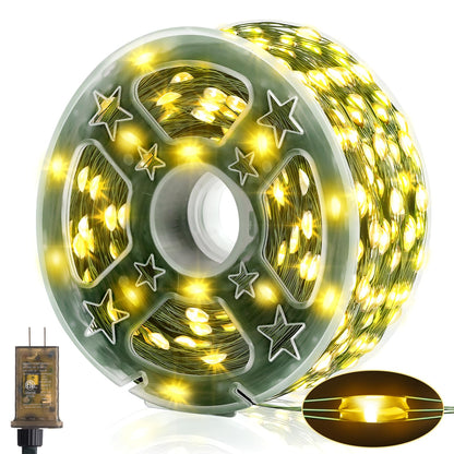 Heceltt 328 FT 1000 LED Christmas Lights Outdoor,Green Wire Outdoor Fairy Lights Plug in Waterproof 8 Modes and Timer Memory Function for Xmas Wedding Party Holiday Patio Garden Decor(Warm White)