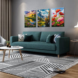 JOOZ 4 Pack Paint by Numbers Kit for Adults with Frame Landscape Paint by Number with Easel Flowers Adult Paint by Number Kit DIY Mountain Oil Painting Kits for Home Wall Decor 8x12 Inch JOOZ