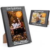 Personalized Picture Frame, Custom Picture Frames, Wooden Customized Photo Frame, Hanging/Tabletop Engraved Picture Frame, Personalized Add Your Custom Text Photo Picture Frame (4x6-Inch) Pesccygne