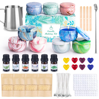 SUPERSUN Candle Making Kit for Adults, DIY Candle Making Supplies for Adults, Beginners, Include Beeswax, Candle Tins, Wicks, Essential Oils, Dyes, DIY Candle Making Set Gift for Christmas