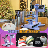 Whubefy 15x15 Heat Press Machine for T Shirts 8 in 1 Combo with 30oz Tumbler Press, Slide Out & Swing Away, Dual Tube Fast Heating, 3 Preset Modes & Counting Function for Bulk DIY Hats, Mugs, Plates Whubefy