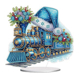 DoxQcs DIY Dot Diamond Tabletop Ornaments for Adults, Christmas Pattern Diamond Art Painting Home Decoration Ornaments for Home Office Decor (Single-Sided Diamond)-#36-Christmas Train DoxQcs