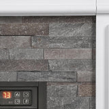 LGHM 44 Inch Electric Fireplace with Mantel, Tall Fireplace Heater Freestanding, Realistic Stacked Stone Surround with Remote Control Timer LED Flame for Living Room, Bedroom LGHM