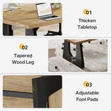 Tribesigns Large Conference Table, 70.9 Inches Rectangular Office Desk, Rustic Wood Conference Meeting Room Table for 6-8 People, Business Seminar Tables, Breakroom, Reception Office Furniture, Oak Tribesigns