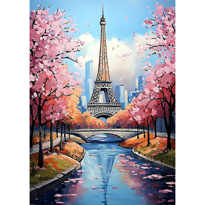 CEOVR Eiffel Tower Diamond Art Kits for Adults, 5D DIY Full Drill Diamond Painting Dots Crystal Gem Art, Adult Crafts Kits Arts and Crafts, Wall Decor for Home Office 12x16inch