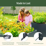 Vego garden Raised Garden Bed, 17" Tall 27" x 53" Heavy Long and Large Metal Planter Box for Trees Plants Flowers Double-Walled Modern Steel Planters for Commercial Residential, Patio, Midnight Blue Vego garden