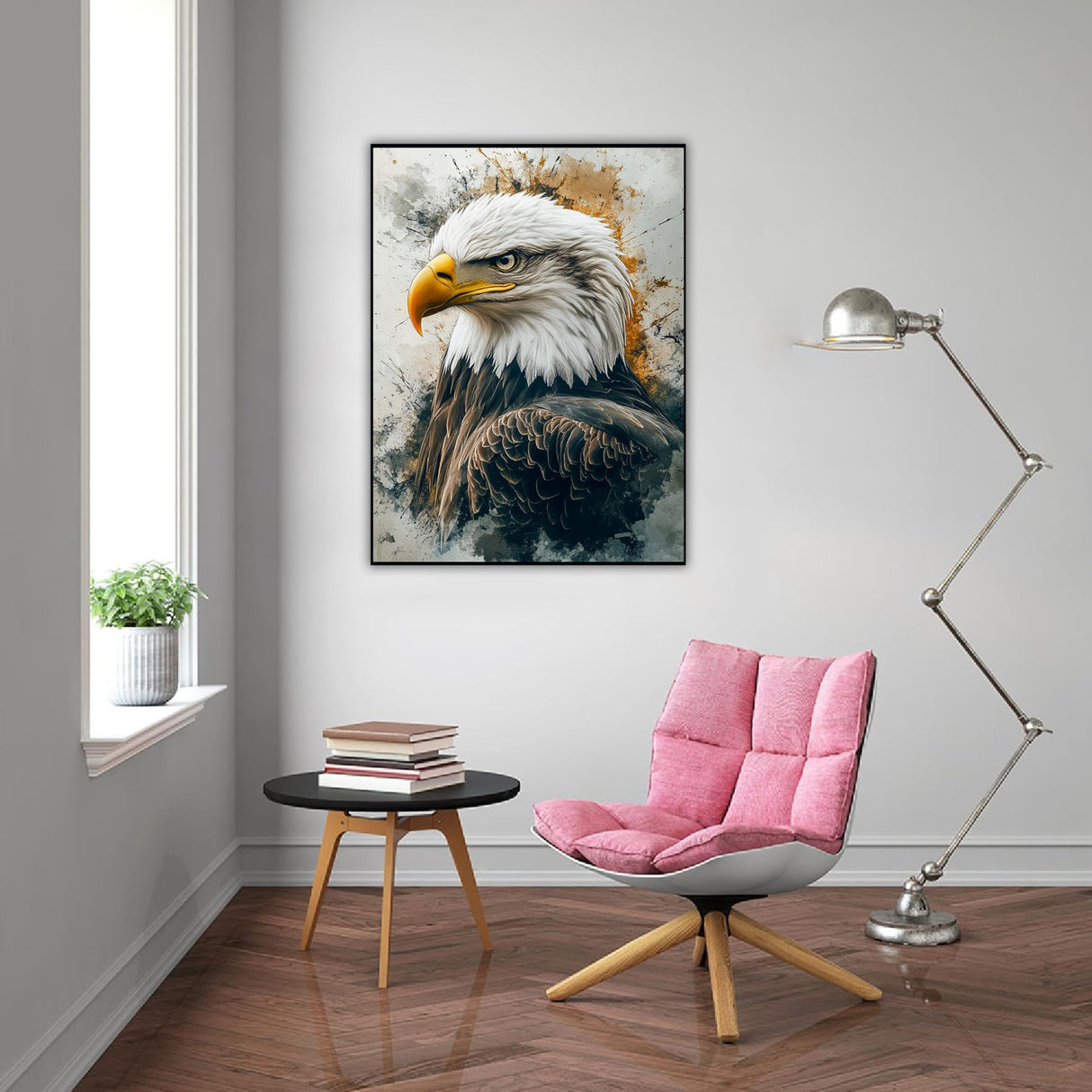 DFPSCLLA 5D Diamond Painting Kits for Adults Beginners,Bald Eagle Diamond Art Kit, DIY Full Round Drill Diamond Dot Gem Art Kits for Adults, Home Wall Decor 12x16 Inch DFPSCLLA