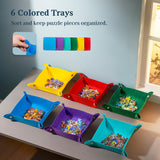 Becko US 1000 Piece Tilting Puzzle Board with 6 Trays & Cover, Adjustable Puzzle Table with Stand/Easel, Portable & Lightweight Mat for Puzzle Storage, for 1000 Pieces Jigsaw Puzzles (Gray) Becko US