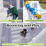 White Bounce House for Adults Kids,15.8FT Heavy Duty 100% PVC Large Commercial Bounce House Bouncy Castle with Big Slide and Ball Pit for Backyard,Birthday Party,Wedding,Outdoor Game Eachup