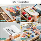 DIKASHI 1500 Pieces Tilting & Rotating Puzzle Board, 34.25" × 25.2", Portable Jigsaw Puzzle Table for Adults with 4 Drawers & Protective Cover, Ideal Gift for Mum DIKASHI