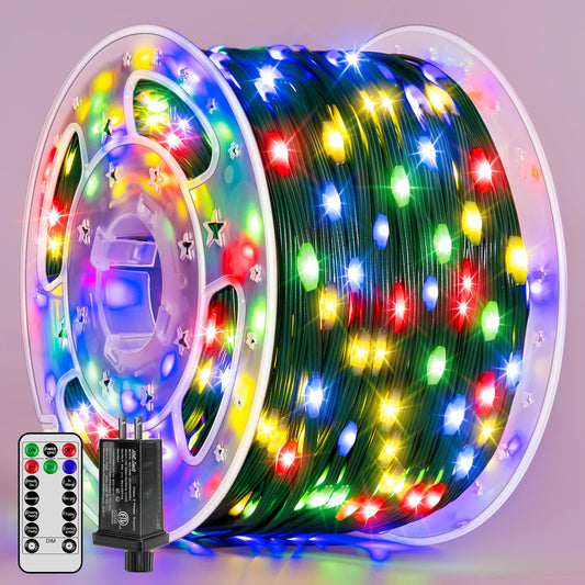 BrightChristmas Christmas Lights 1200 LED 394 FT, Waterproof Outdoor String Lights with Remote and Timer, Christmas Tree Lights with 8 Modes Dimmable, Fairy Lights for Holiday Decor (Multicolor)