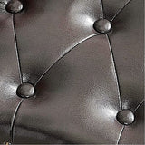 HOOTSMALL Footstool and Ottomans Small Foot Stool with Fiber Leather Wooden Foot Rest Upholstered Footrest for Living Room Bedroom (Dark-Brown) HOOTSMALL