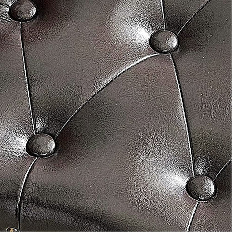 HOOTSMALL Footstool and Ottomans Small Foot Stool with Fiber Leather Wooden Foot Rest Upholstered Footrest for Living Room Bedroom (Dark-Brown) HOOTSMALL