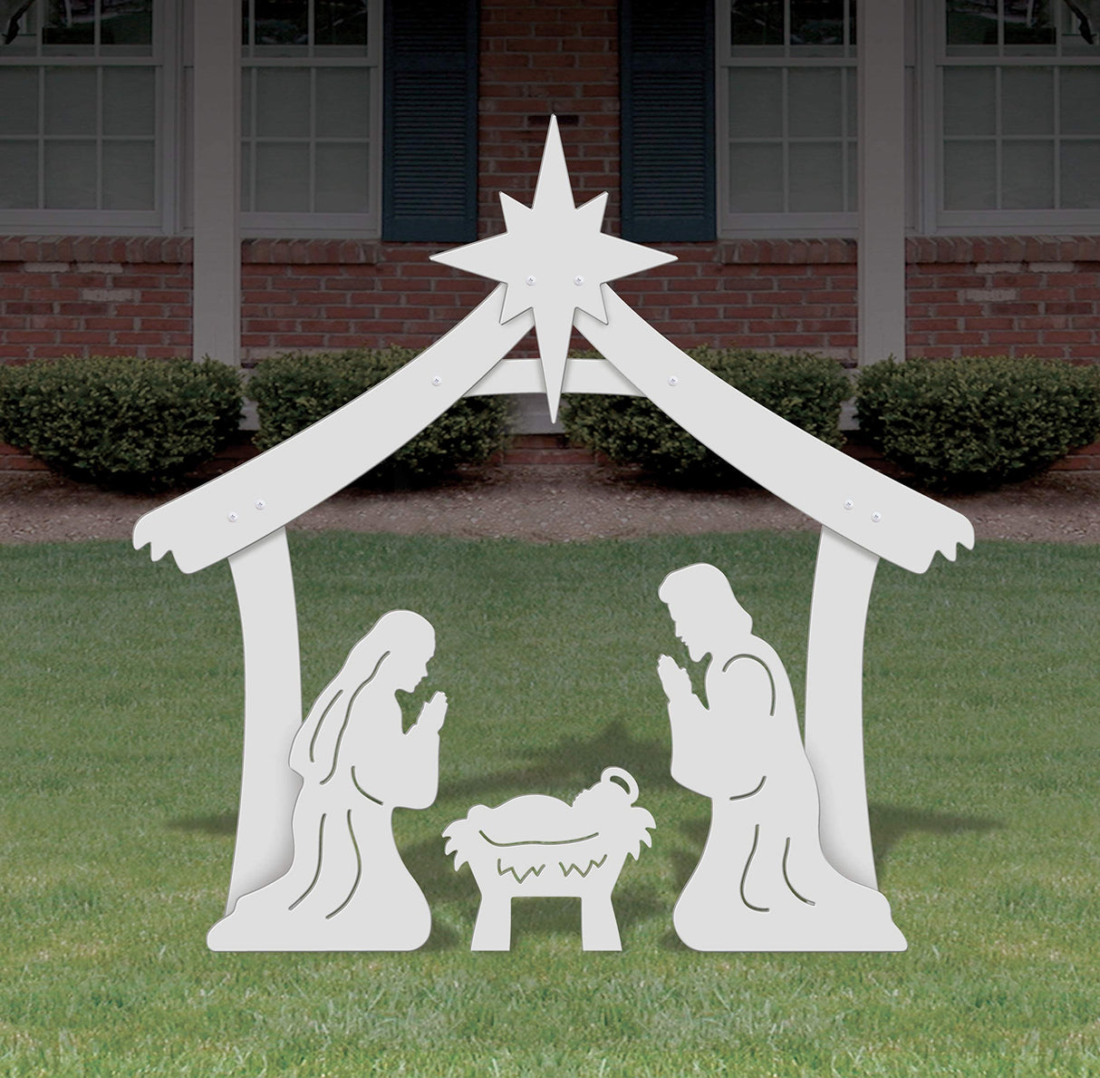 FrontYard Originals All-Weather Outdoor Holy Family Nativity, Waterproof, Made in USA, 4ft Tall, Durable Material, Simple Assembly, Easy Storage, Yard Nativity Set FrontYard Originals