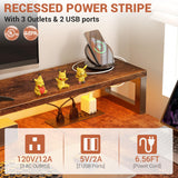 Aheaplus L Shaped Desk with File Drawer, 66" Reversible L Shaped Computer Desk with Power Outlet & LED Strip, Gaming Desk with Monitor Stand, Office Desk Corner Desk with Storage Shelf, Rustic Brown Aheaplus