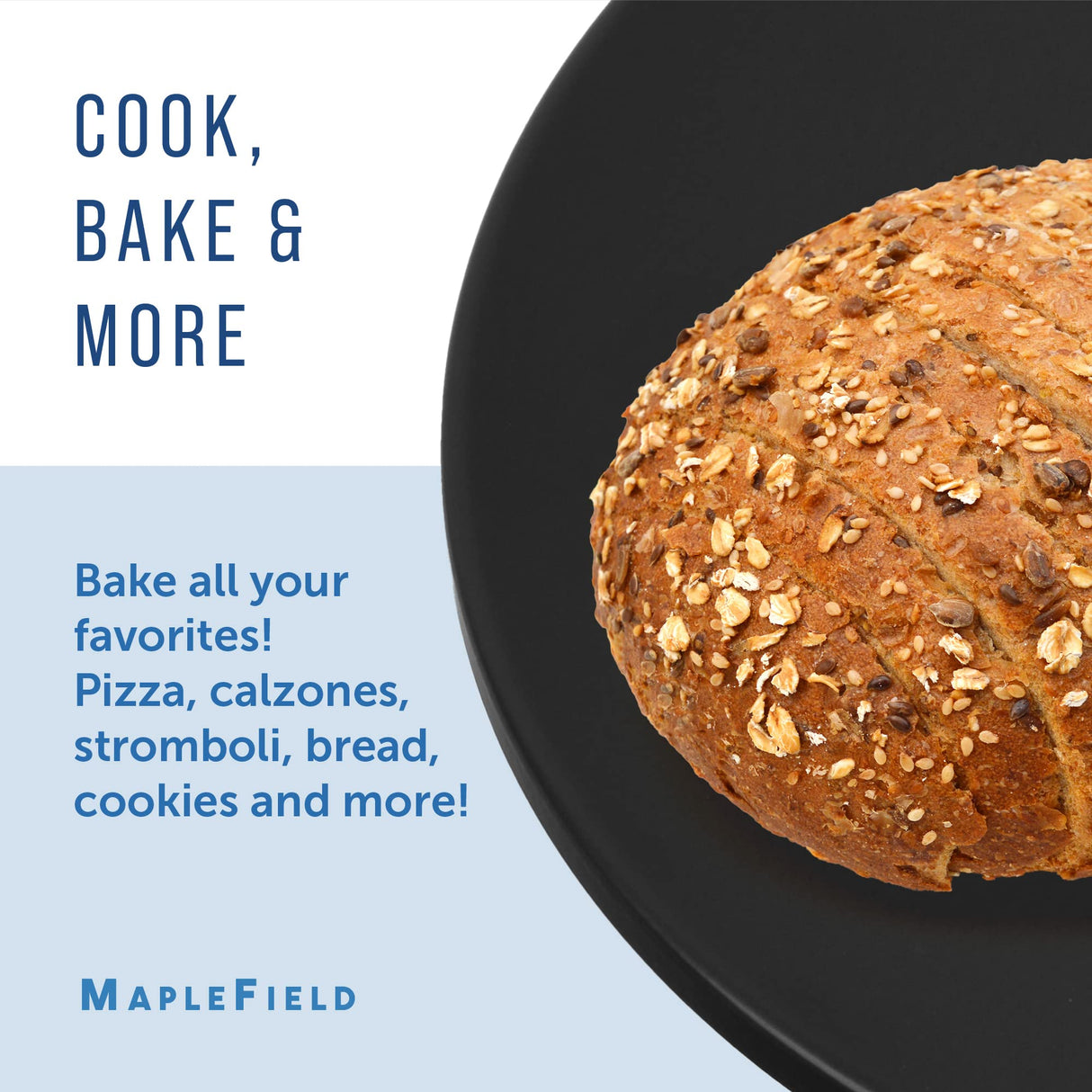 4-Pack Ceramic Pizza Stones - Make Restaurant-Quality Pizza Right at Home - Easy to Use - Durable up to 500℉ - 100% Black Cordierite - 11.75” Diameter Maplefield