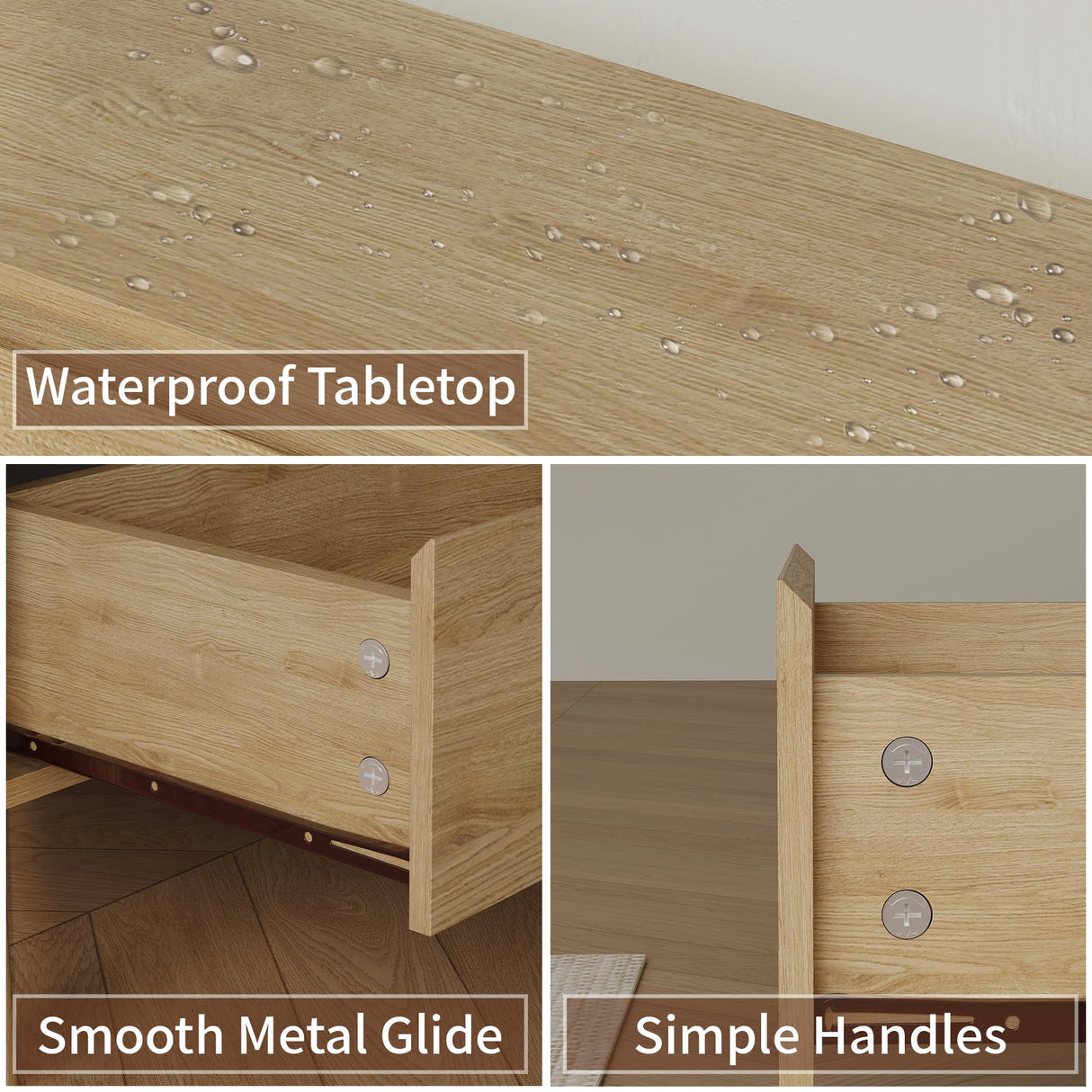 CHUWELL Dresser for Bedroom, 63" Wide Mid Century Modern Chest of Drawers with 9 Large Storage Space and 4 Solid Wood Cylindrical Legs, 9 Drawer Large Dresser for Bedroom(Oak) CHUWELL