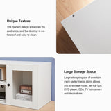 VECELO LED TV Stand for Televisions up to 70 Inchs Modern Entertainment Center with Storage Media Console with 23 Flashing Options and 4 Customizable Modes for Living Room, Bedroom VECELO