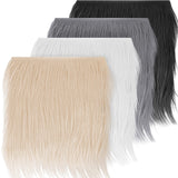 4 Pieces Faux Fox Fur Square Fabric Shaggy Fur Patches Fabric Cuts Chair Cover Seat Cushion Pad for DIY Craft(Khaki, White, Black, Gray) Tatuo