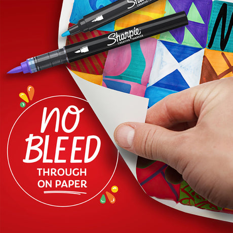 Sharpie Creative Markers, Combo Pack, Water-Based Acrylic, Bullet & Brush Tips, Assorted Colors Including Earth Tones, 24 Count - Works on Paper, Metal, Wood, Ceramic, Glass, Rock, Canvas Sharpie