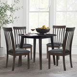 COLAMY 35.8" Wooden Kitchen Table, Expandable Folding Round Table for Small Spaces, Small Kitchen, Drop Leaf Dining Room Desk for Space, Home, Apartment, Office - Darkbrown COLAMY