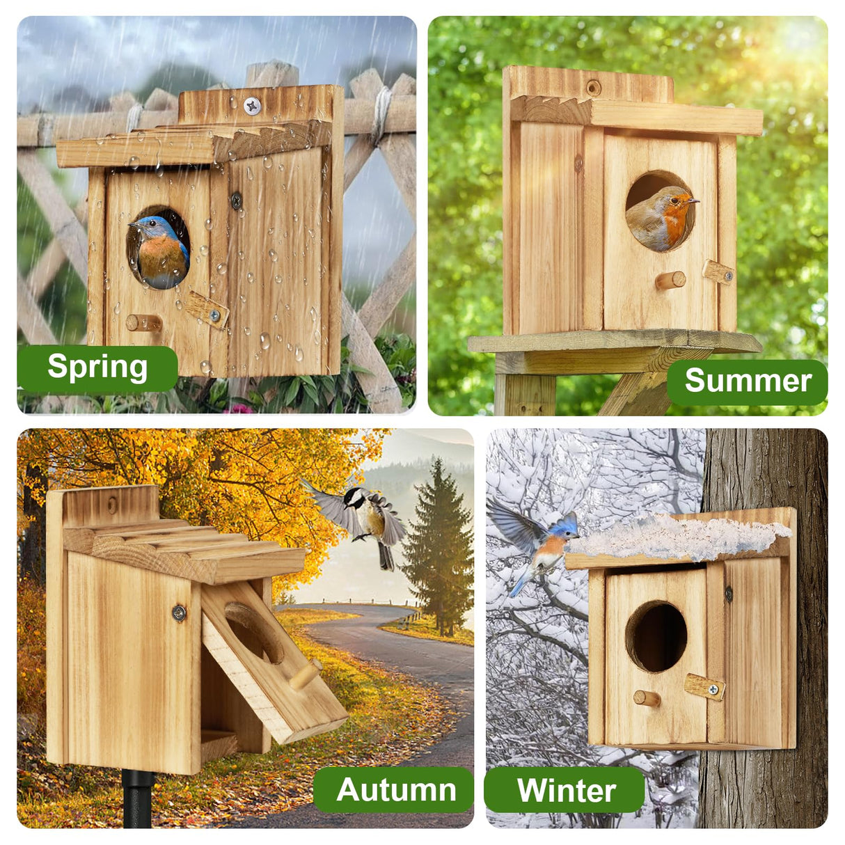 CLACKIBUKVYZ Small Bird House for Hummingbirds,Bird Houses for Outside,Humming Bird Houses for Outside,Outdoor Bird Box,Birdhouse,Bluebird House,Wooden Birdhouse with perches CLACKIBUKVYZ