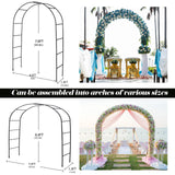 Thickened Rustproof Garden Arch, Wedding Arch- 4.6 * 7.8 or 6.4 * 7.5Ft, Easy to Assemble, Long Lasting and Durable, Metal Arch for Garden Arbor Trellis & Climbing Plant ROOLLYA