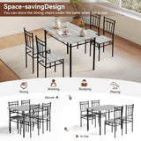Vipbear Kitchen Dining Table Set for 4, 5-Piece Kitchen Table Set,Dining Room Table Sets,Rectangular Kitchen Table Set with 4 Chairs for Small Space, Dinette,Apartment,Rustic Grey Vipbear