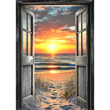 CEOVR Diamond Painting Kits for Adults, Beach Sunset Diamond Art Dots 5D Full Drill DIY Gem Art, Adult Crafts Kits Arts and Crafts, Wall Decor for Home Office 12x16in CEOVR