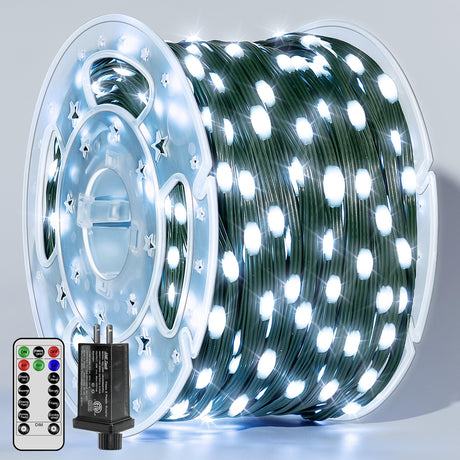 BrightChristmas Christmas Lights 1200 LED 394 FT, Waterproof Outdoor String Lights with Remote and Timer, Christmas Tree Lights with 8 Modes Dimmable, Fairy Lights for Holiday Decor (Cool White) BrightChristmas