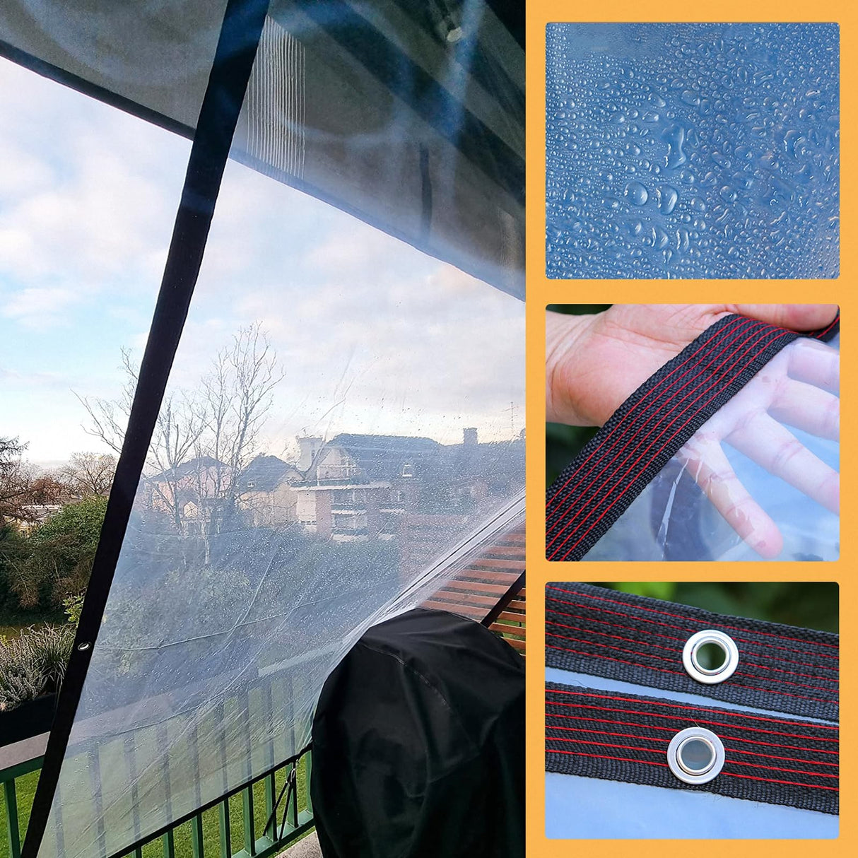 Curfakul Clear Tarp Waterproof 4x6 FT - Plastic Small Tarps Heavy Duty Cover for Patio Enclosures Winter Protection for Plants Gardens Chicken Coops and Patios Curfakul