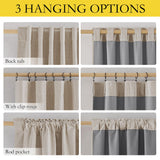 NICETOWN 100% Blackout Linen Curtains 90" Long for Bedroom, Thermal Insulated Living Room Curtains with Liner, Farmhouse Style Linen Blend Window Draperies for Dining Room (2 Panels, 52" W, Natural) NICETOWN