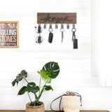Mkono Key Holder for Wall Decorative with 7 Hooks, Wall Mounted Keys Hanger Organizer Rustic Wood Hanging Key Hooks Home Decor Farmhouse Key Rack for Entryway, Hallway, Office Mkono