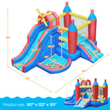 Yaheetech Inflatable Bounce House, 7-in-1 Bouncy Castle Combo w/Ball Pit & Bouncing Area & Slides & Basketball Game & Dart Game, Jump House for Kids Aged 3-10 w/Storage Bag & 470W Blower Yaheetech