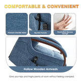 Trustyue Dual Motor Power Lift Recliner Chair, Lift Chair with Massage and Heat for Elderly, Lay Flat Recliner, Standing Assistance, Infinite Position Reclining, Living Room Chair, Chenille, Blue Trustyue