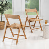 JONATHAN Y FLD1002A-SET2 Kiawah Coastal Modern Wood Woven Seagrass Folding Chair Transitional, Bohemian, Classic, Scandinavian, Minimalist, Mid-Century, Natural (Set of 2) JONATHAN Y