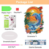 Dolphin Diamond Painting Desktop Ornament, Diamond Art Painting Kit for Adults, Crystal Diamond Gem Art Tabletop Ornaments Double Sided, Stand Up Diamonds Art Crafts Kit for Home Decor, Box Package Genius maker
