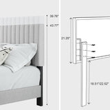 ZZBINUS Twin Size Bed Frame with Adjustable Tufted Headboard – Linen Upholstered Platform Bed, Sturdy Frame & Slats, No Box Spring Needed, Noise-Free, Easy Assembly (Gray, Twin) ZZBINUS