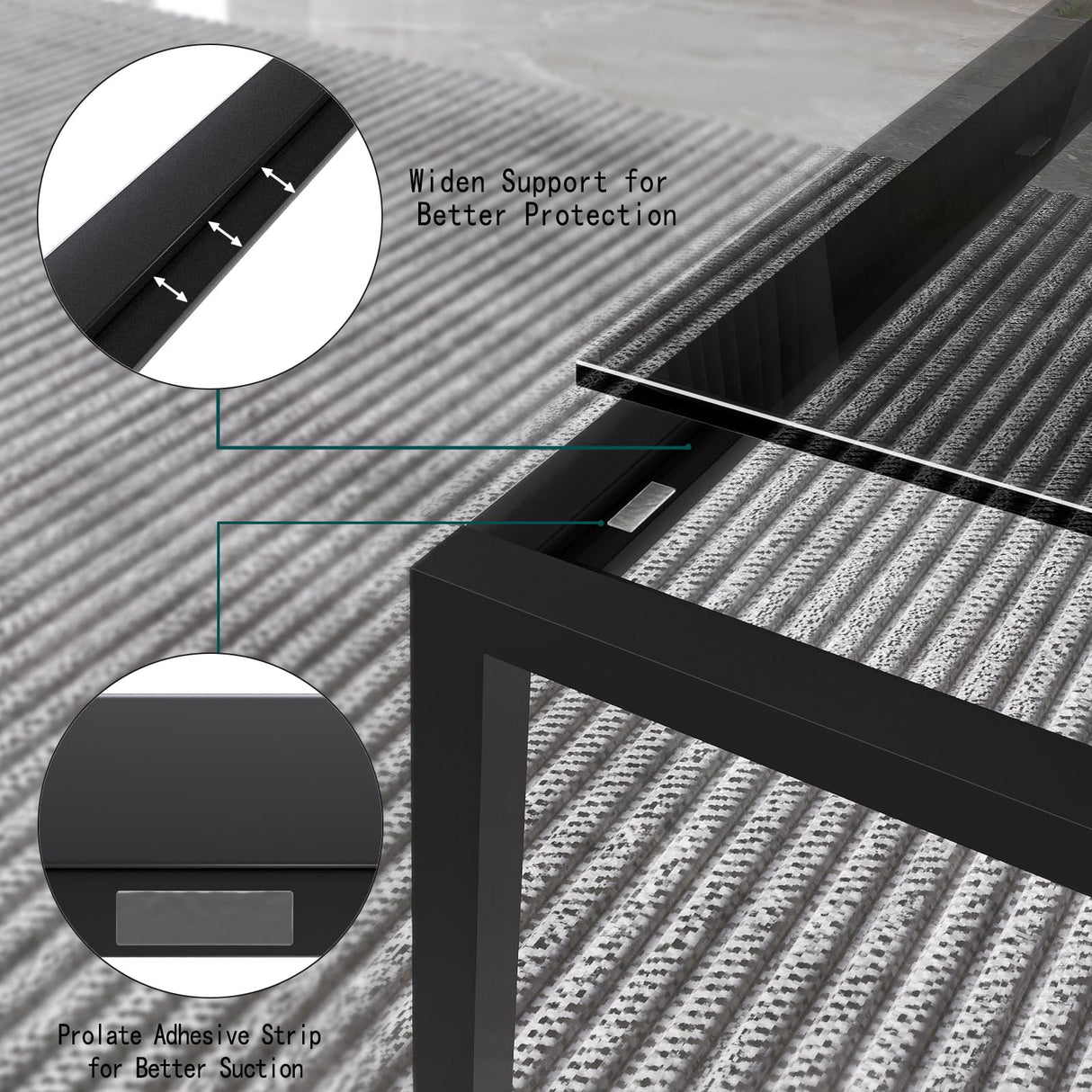 Glass Coffee Tables for Living Room Square Modern Center Table for Small Space,Tempered Glass-top with Sturdy Metal Frame Sofa Side End Table, Easy Assembly,26.4 x 26.4 x 15.7 Inches, Gray Black Easy Paws