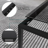 Glass Coffee Tables for Living Room Square Modern Center Table for Small Space,Tempered Glass-top with Sturdy Metal Frame Sofa Side End Table, Easy Assembly,26.4 x 26.4 x 15.7 Inches, Gray Black Easy Paws