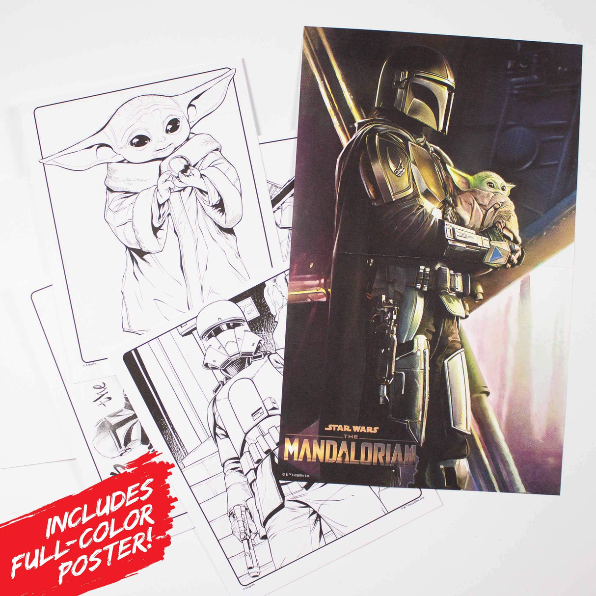 Crayola Mandalorian Coloring Book with Poster, Baby Yoda Featured, Styles Vary, 28 Pages Crayola